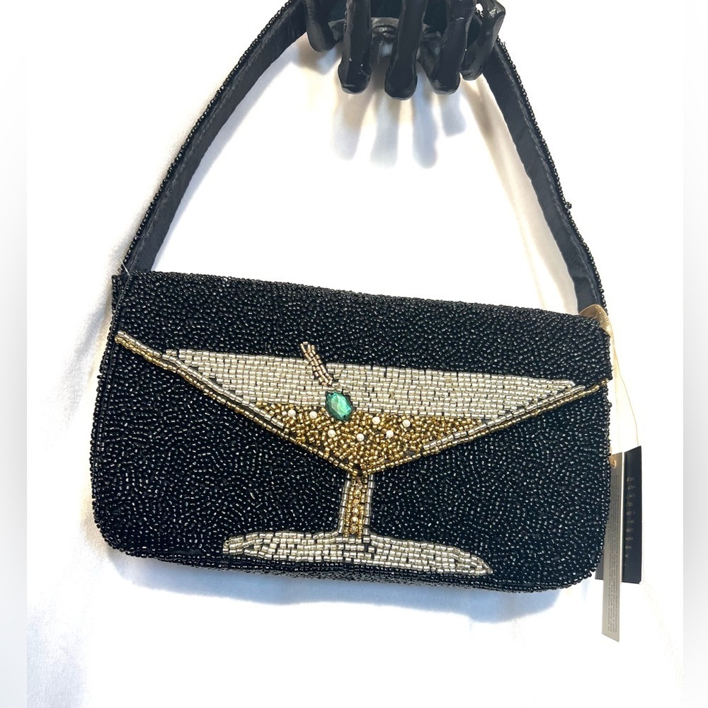 🍸🍸MADE IN INDIA STUNNING VIRAL HANDCRAFTED BEADED MARTINI BAG🍸🍸NWT - Picture 3 of 14